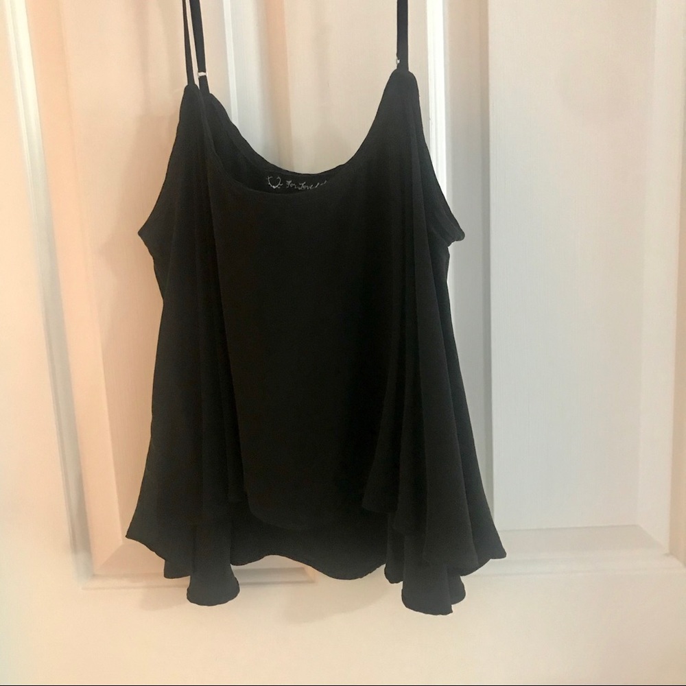 FOR LOVE & LEMONS | Black Flowy Tank